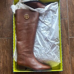 Tory Burch Brown Leather Riding Boots